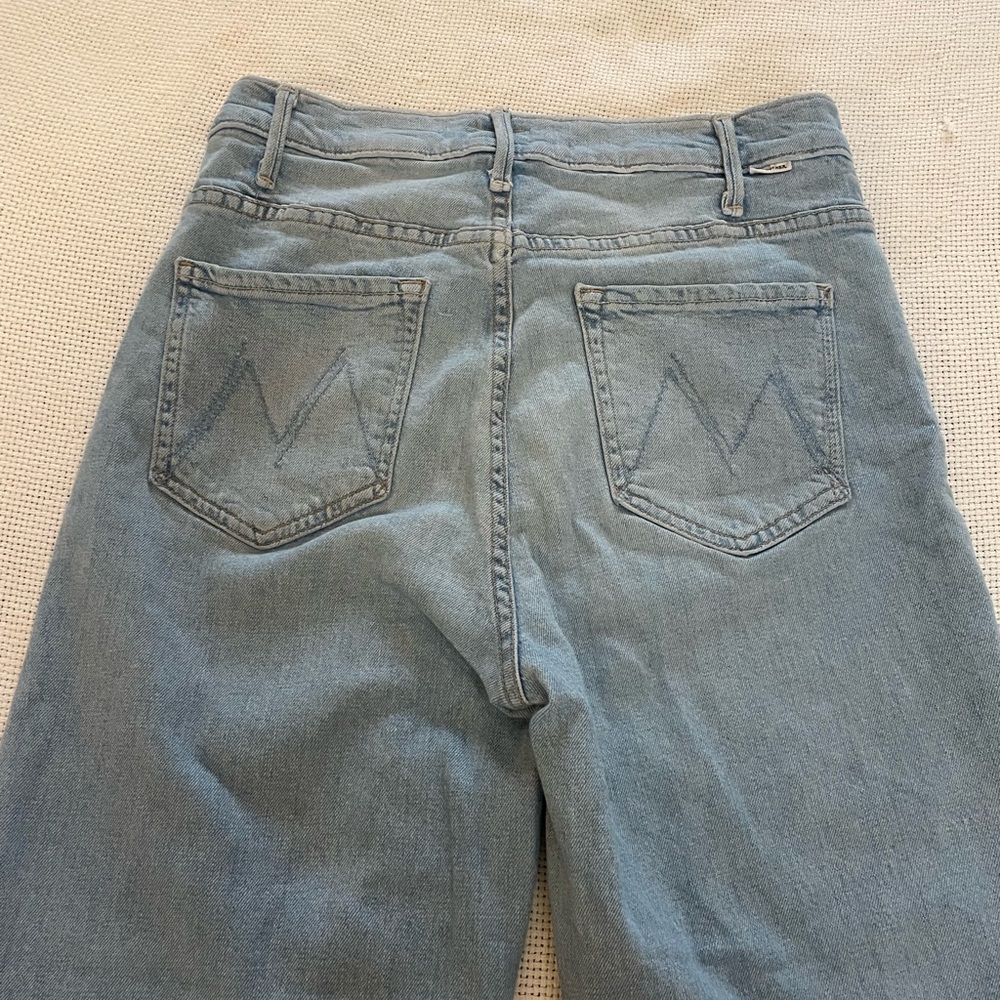 Mother Hustler Roller Flood Jeans In Cherie Cherie Size 29 Wide Leg High Rise - Picture 6 of 13